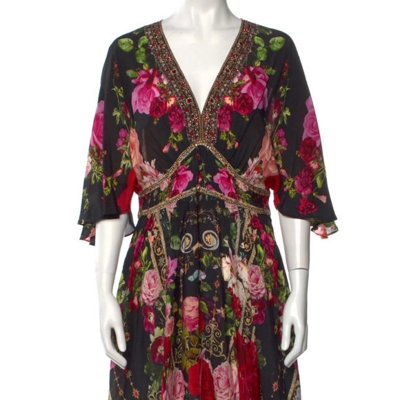 Camilla Silk Midi Floral Dress M BNWT - Picture 1 of 3